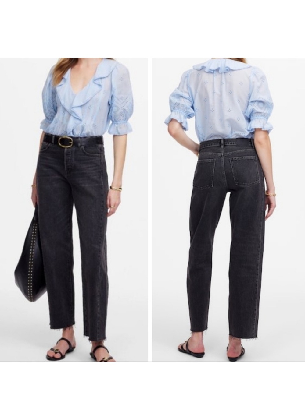 NWOT MADEWELL PIECED
BARREL LEG JEANS